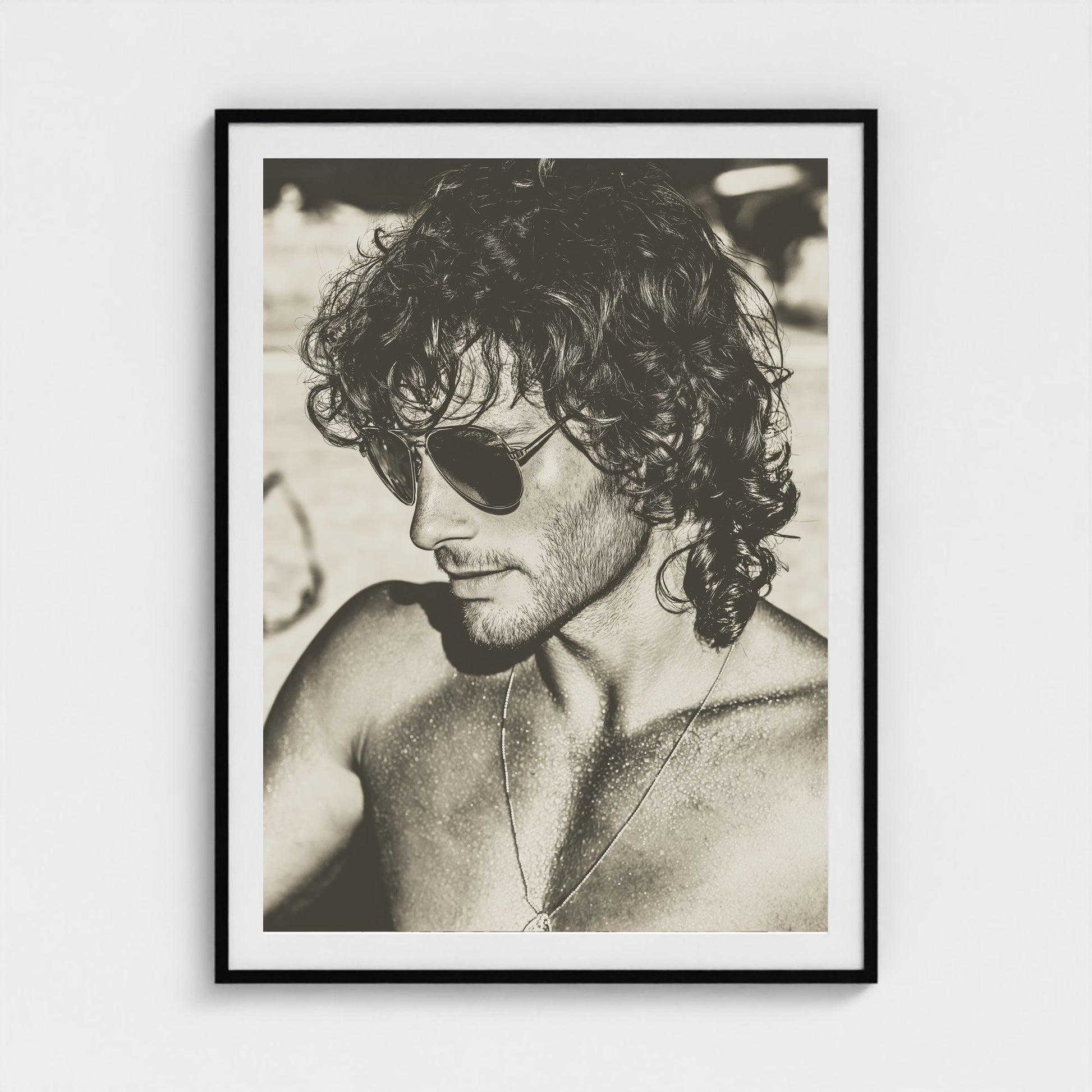 Fire Island Vintage No.1 36x48 Black Portrait Mockup