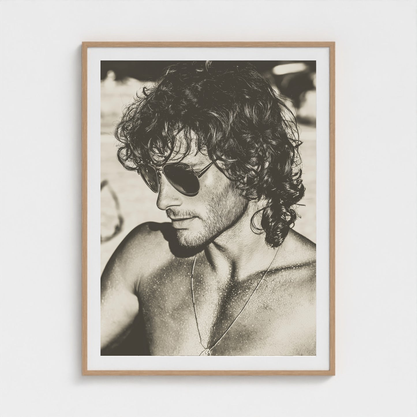 Fire Island Vintage No.1 36x48 Natural Portrait Mockup