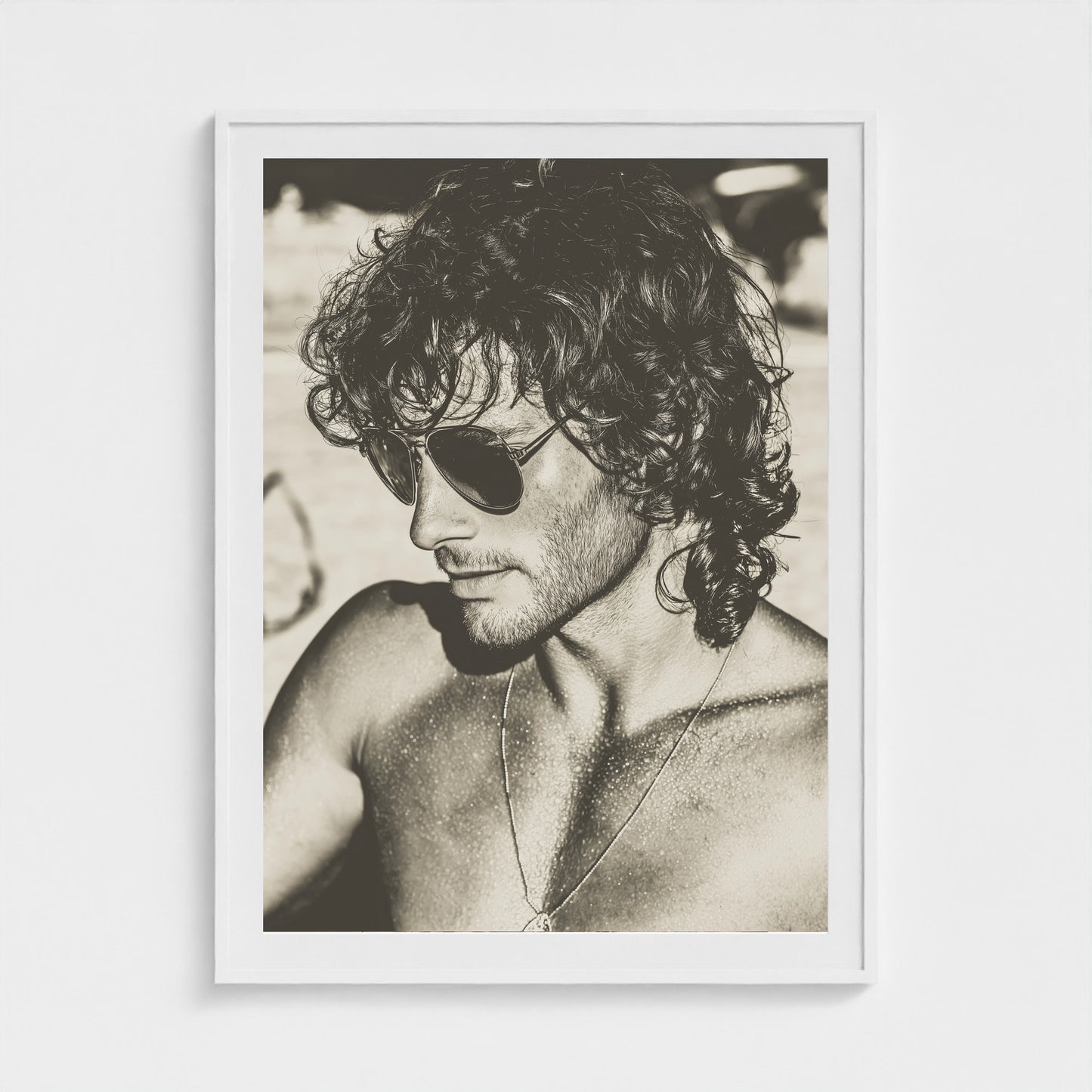 Fire Island Vintage No.1 36x48 White Portrait Mockup