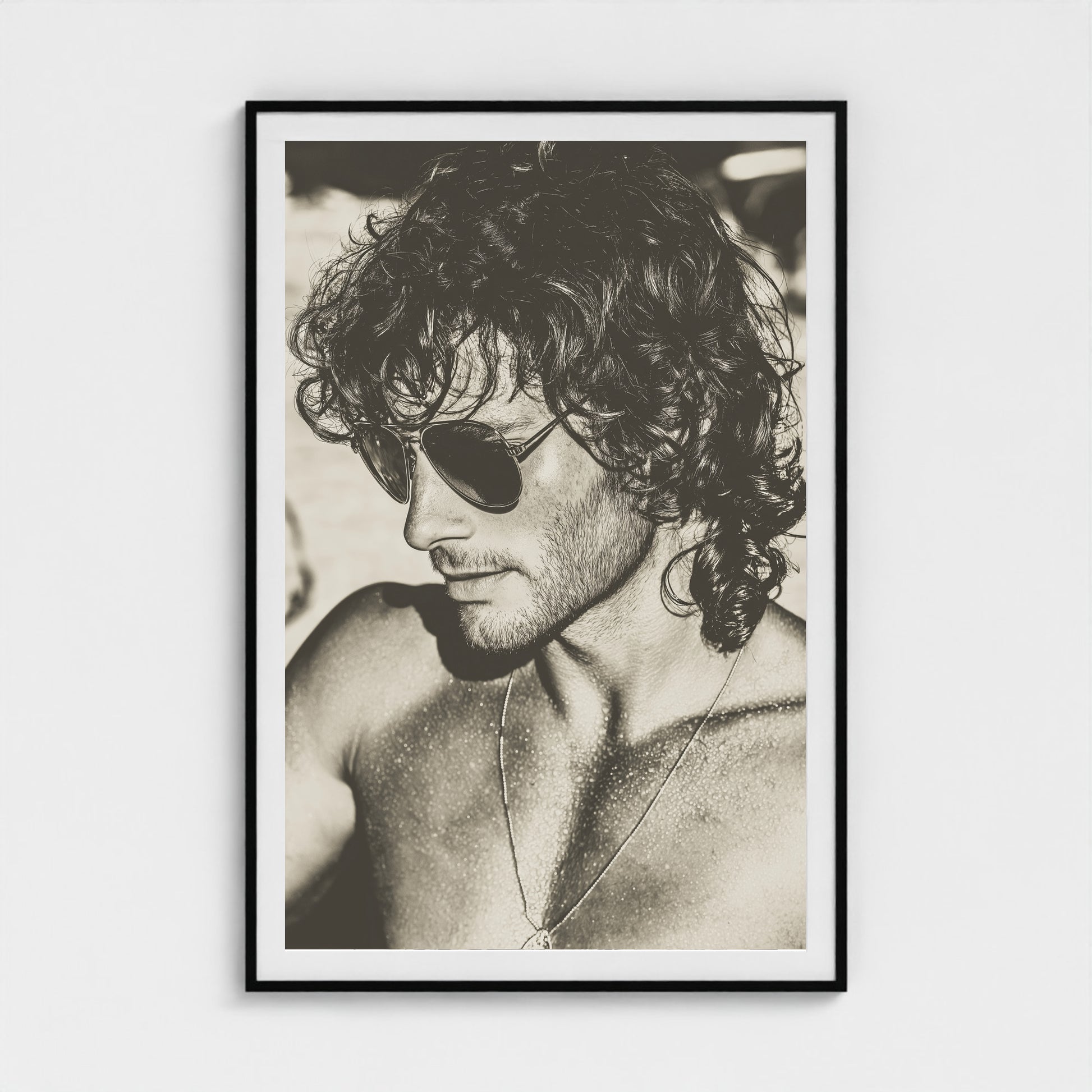 Fire Island Vintage No.1 40x60 Black Portrait Mockup