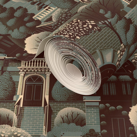 Woven natural textile surface of Uptown Architectural Wallpaper in Forest