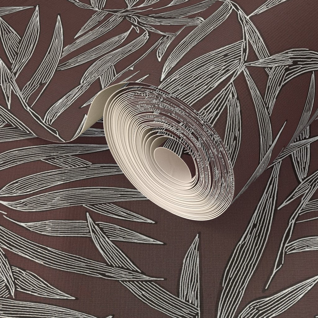 Close-up view of the high-end grasscloth weave for the Fawn color option.