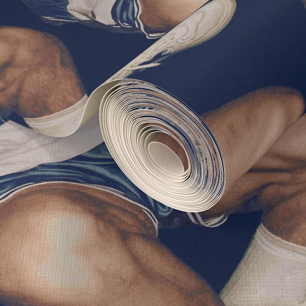 Textured swatch highlight of the artisan grasscloth wallpaper option.
