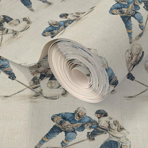 Angled view displaying the rich, natural weave and texture of the luxury grasscloth Rinkside wallpaper.