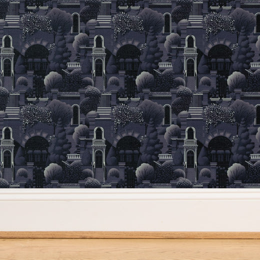 Close-up of natural grass cloth backing on Uptown Sage Wallpaper