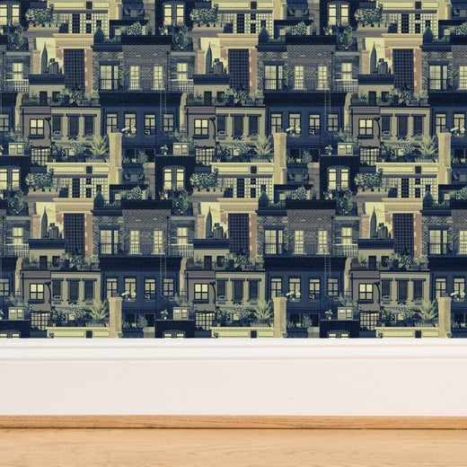 Detailed texture of the woven grass cloth backing on the Cream wallpaper option.