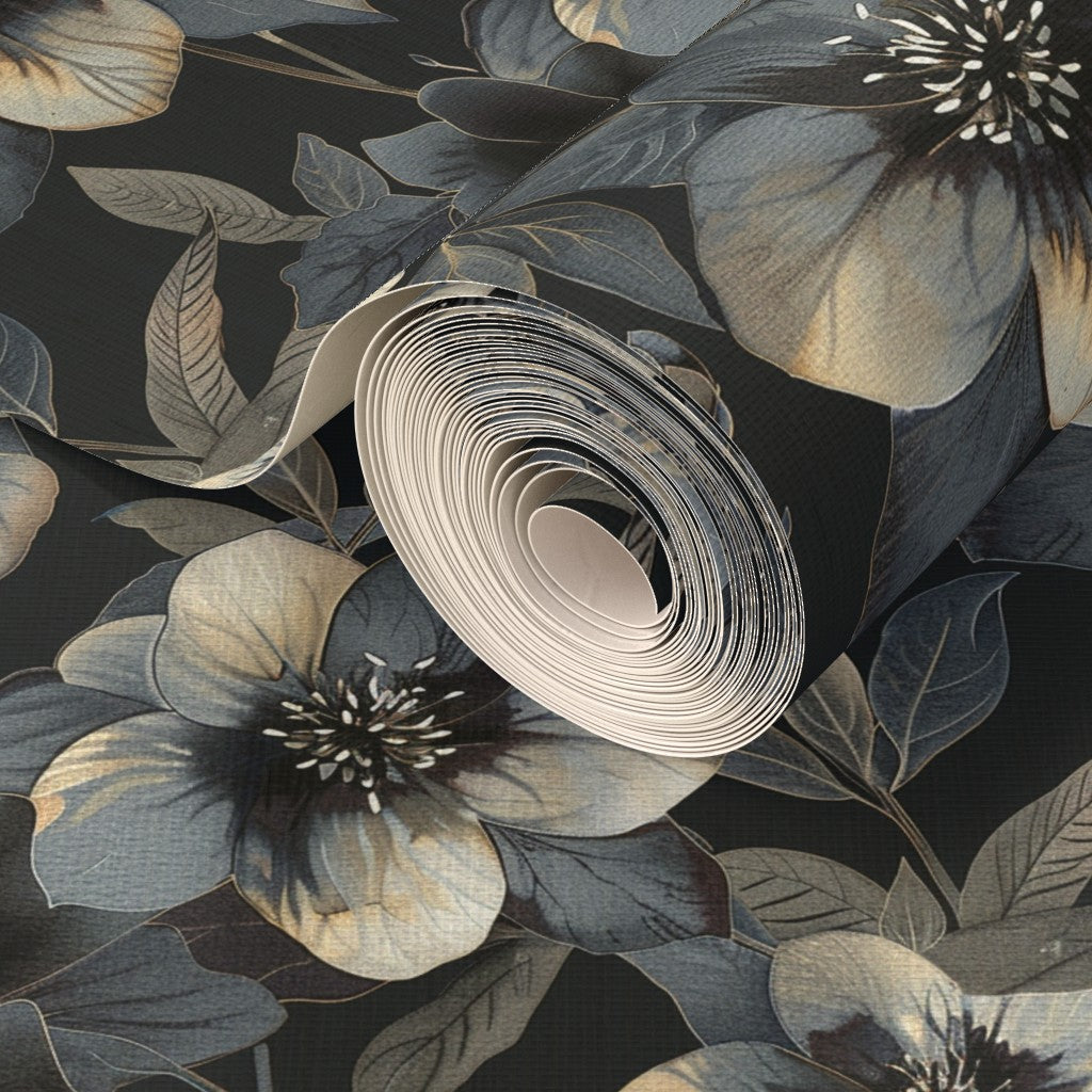 Lifestyle view of Nocturne Blossoms Wallpaper | Provenance & Patina
