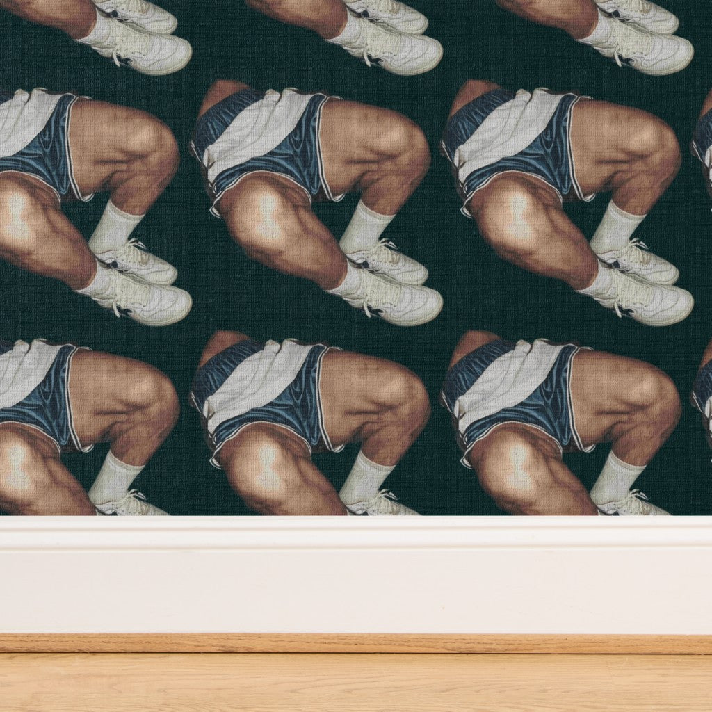 Detailed view of the premium grasscloth fiber weave highlighting the artisanal print quality.