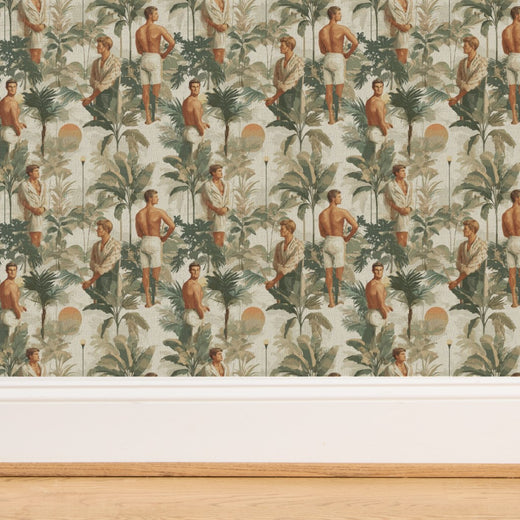 Close-up of the woven natural fibers on the luxurious Grass Cloth wallpaper backing.