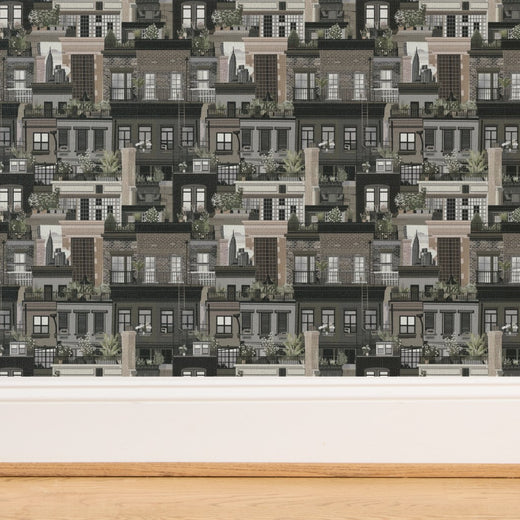 Detail of organic grass cloth weave with Earth tones architectural illustration.