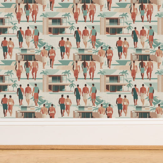 Close-up of the woven texture on premium grasscloth wallcovering.