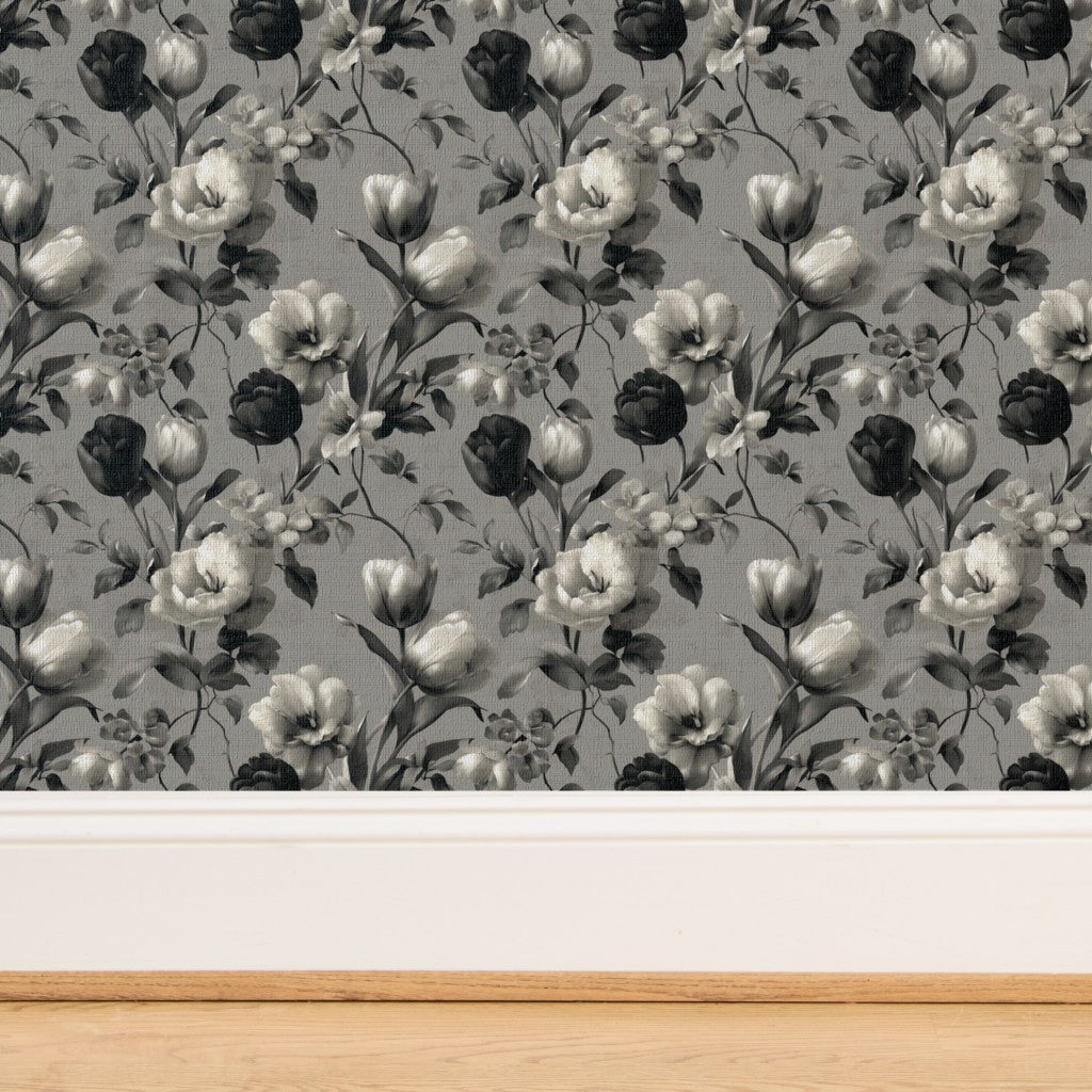 Close-up showing organic weave on the grass cloth wallpaper option