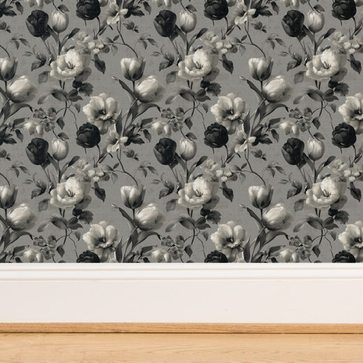 Close-up showing organic weave on the grass cloth wallpaper option