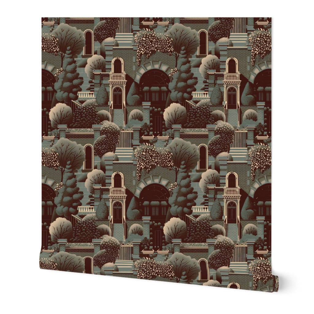 Grass cloth texture detail of Uptown Scenic Wallpaper in Forest