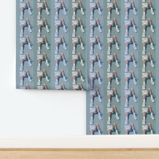 Woven grasscloth substrate option for Court Side wallpaper, showcasing natural organic fibers and texture.