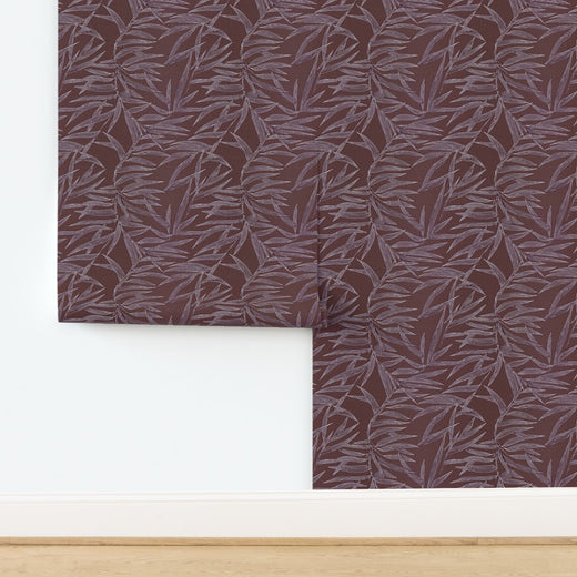Grasscloth texture option for the Ruby bamboo botanical wallpaper.