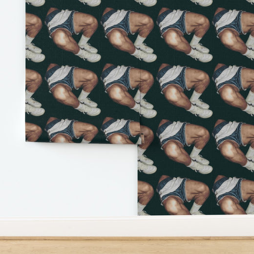 Woven grasscloth material option in a rich emerald colorway.