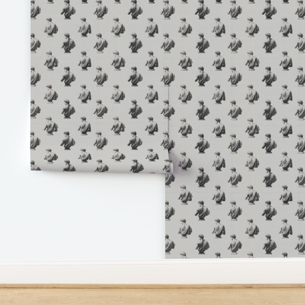 Close-up of the woven natural grass cloth backing on the Apollo wallpaper