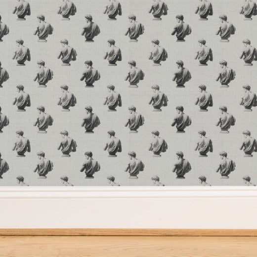 Detailed texture of the natural fiber grass cloth variation of Apollo wallpaper