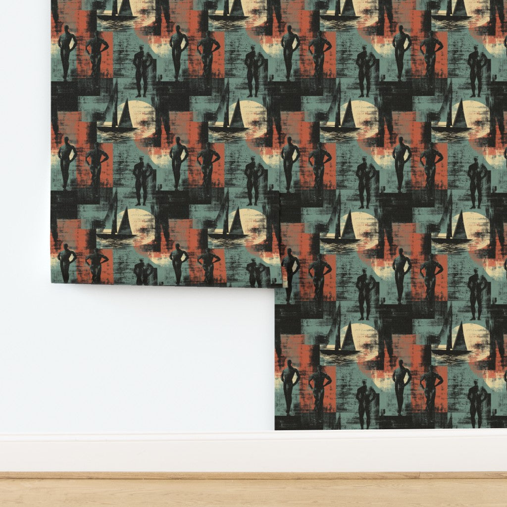 Detail of the luxury grasscloth texture option, showing the organic woven natural fibers.