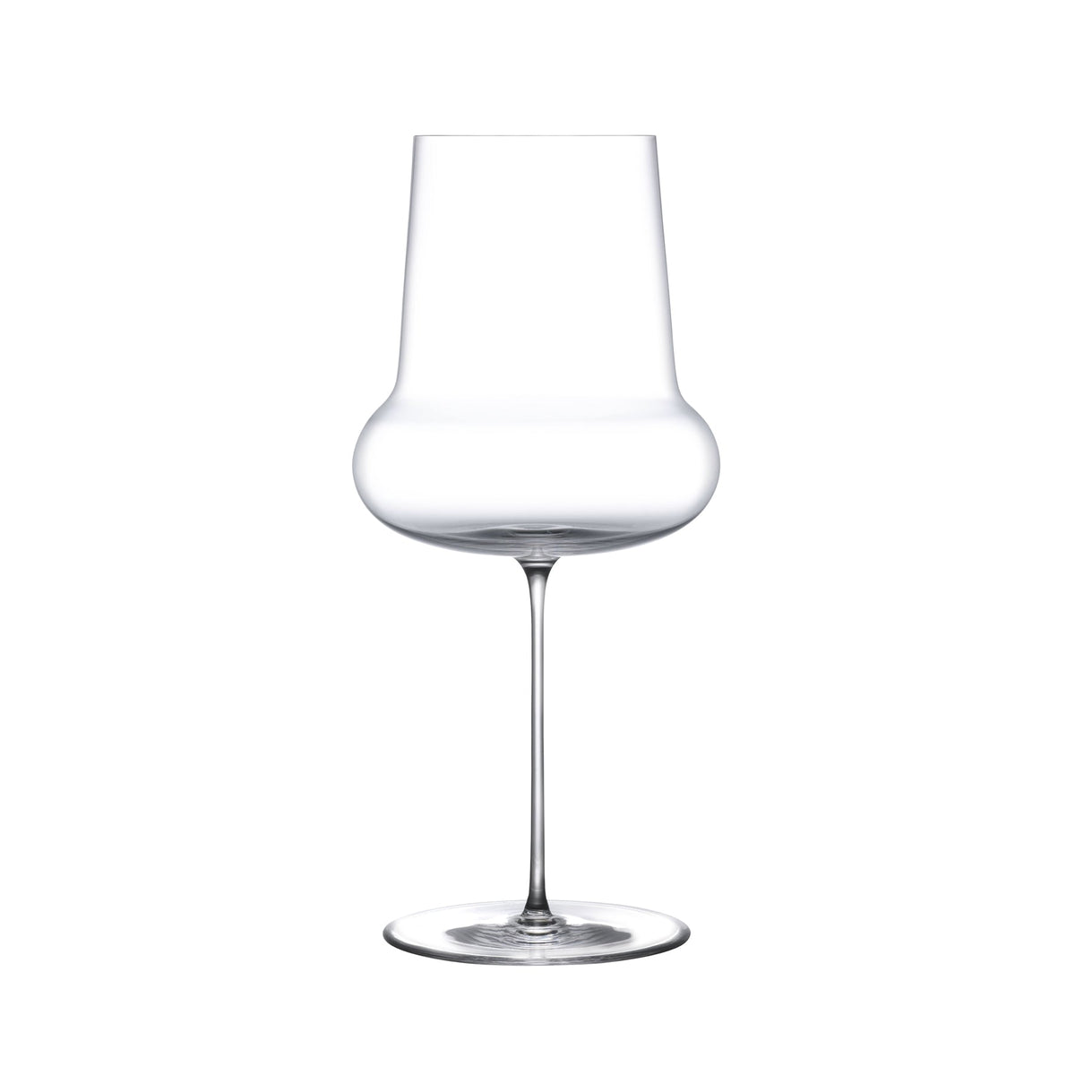 Side profile of the elegant NUDE Ghost Zero Belly Red Wine Glass.