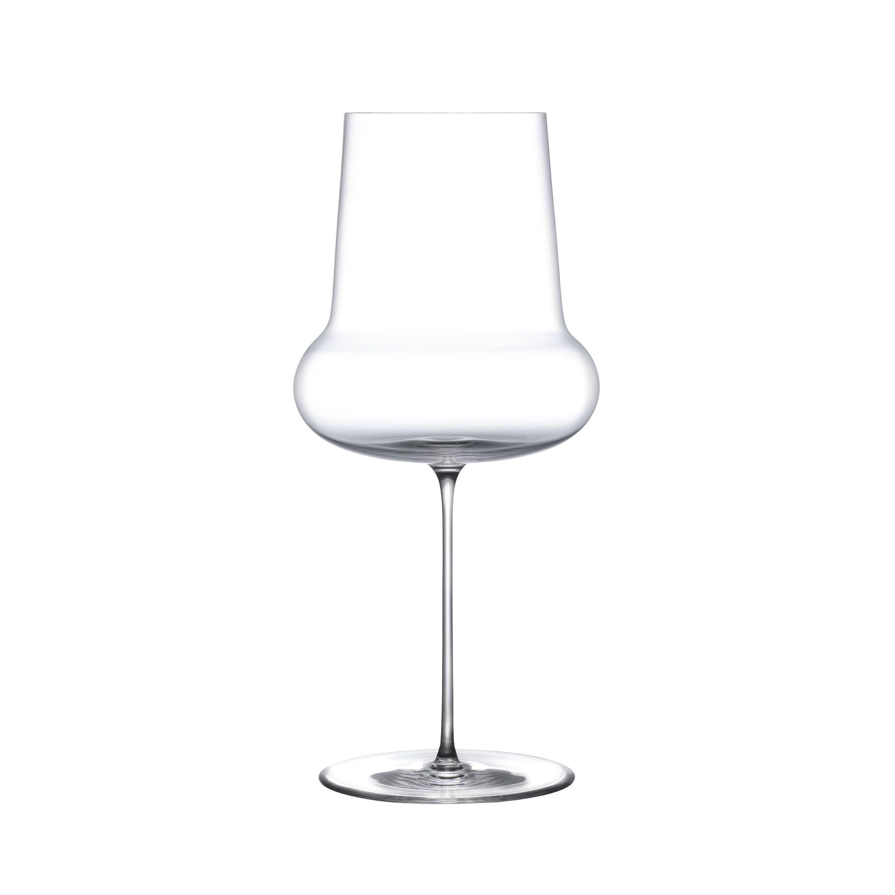 Side profile of the elegant NUDE Ghost Zero Belly Red Wine Glass.