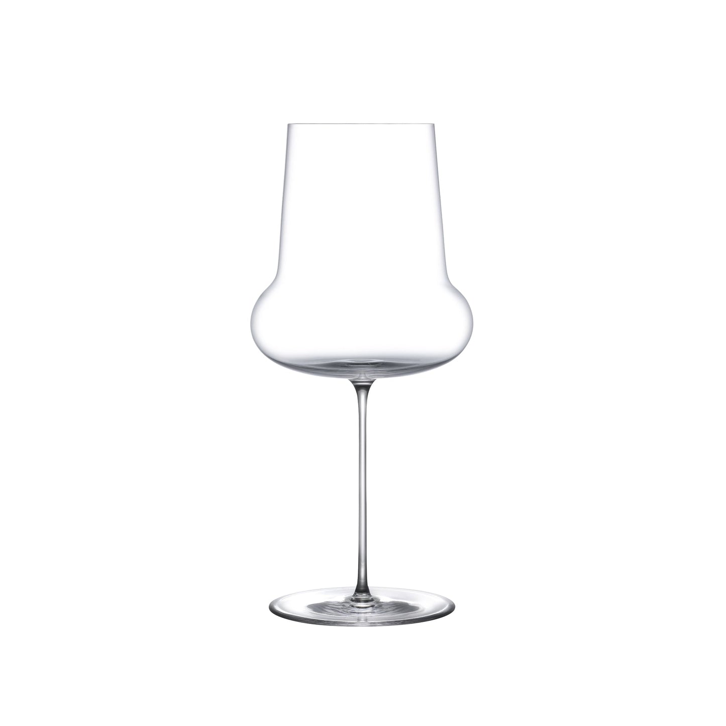 The elegant profile of a Ghost Zero Belly crystal white wine glass showcasing its ultra-thin stem.