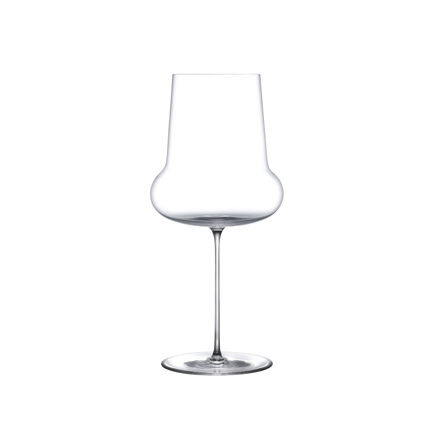 The elegant profile of a Ghost Zero Belly crystal white wine glass showcasing its ultra-thin stem.