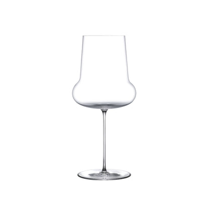 The elegant profile of a Ghost Zero Belly crystal white wine glass showcasing its ultra-thin stem.