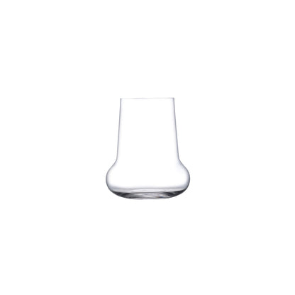 Single NUDE Ghost Zero Belly glass highlighting the micro-thin lead-free crystal and curved silhouette.
