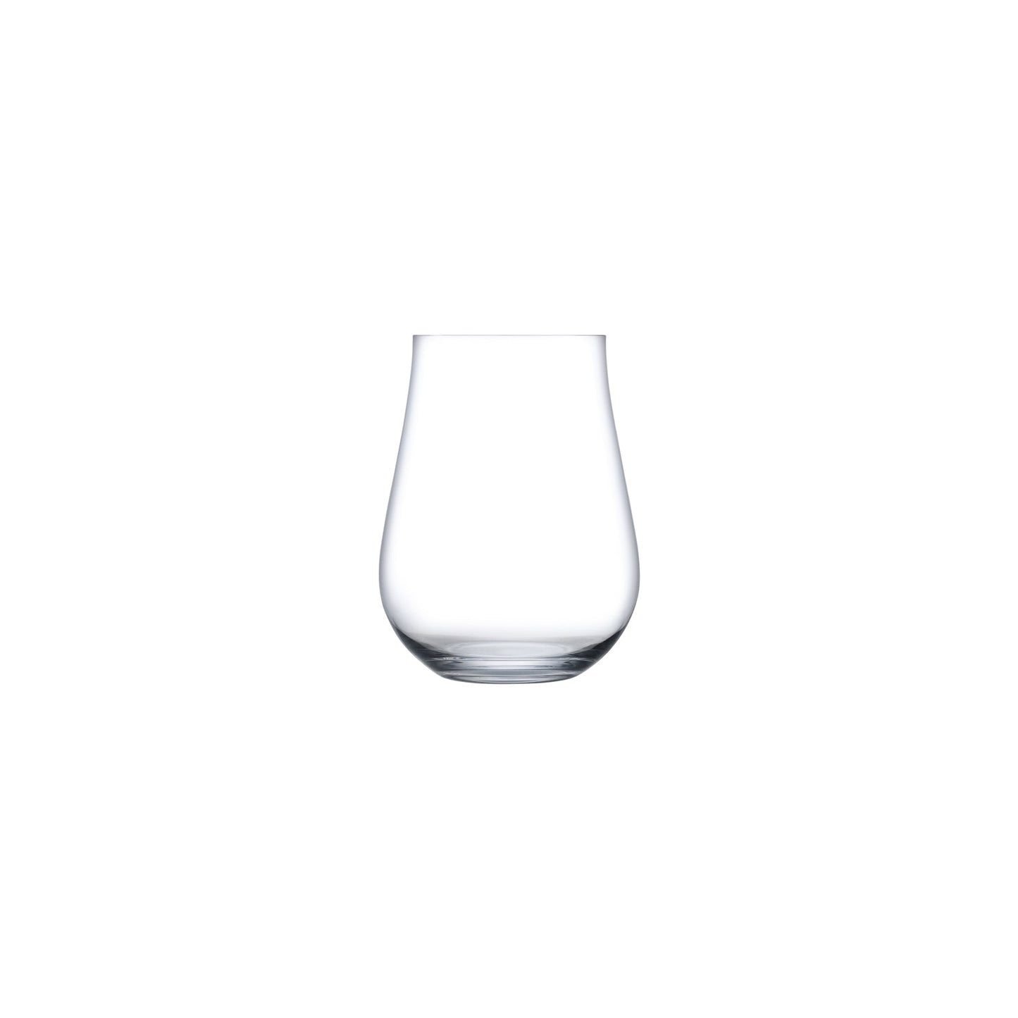 Side view of a single Ghost Zero Tulip crystal glass emphasizing its delicate curved bowl and fine stem.