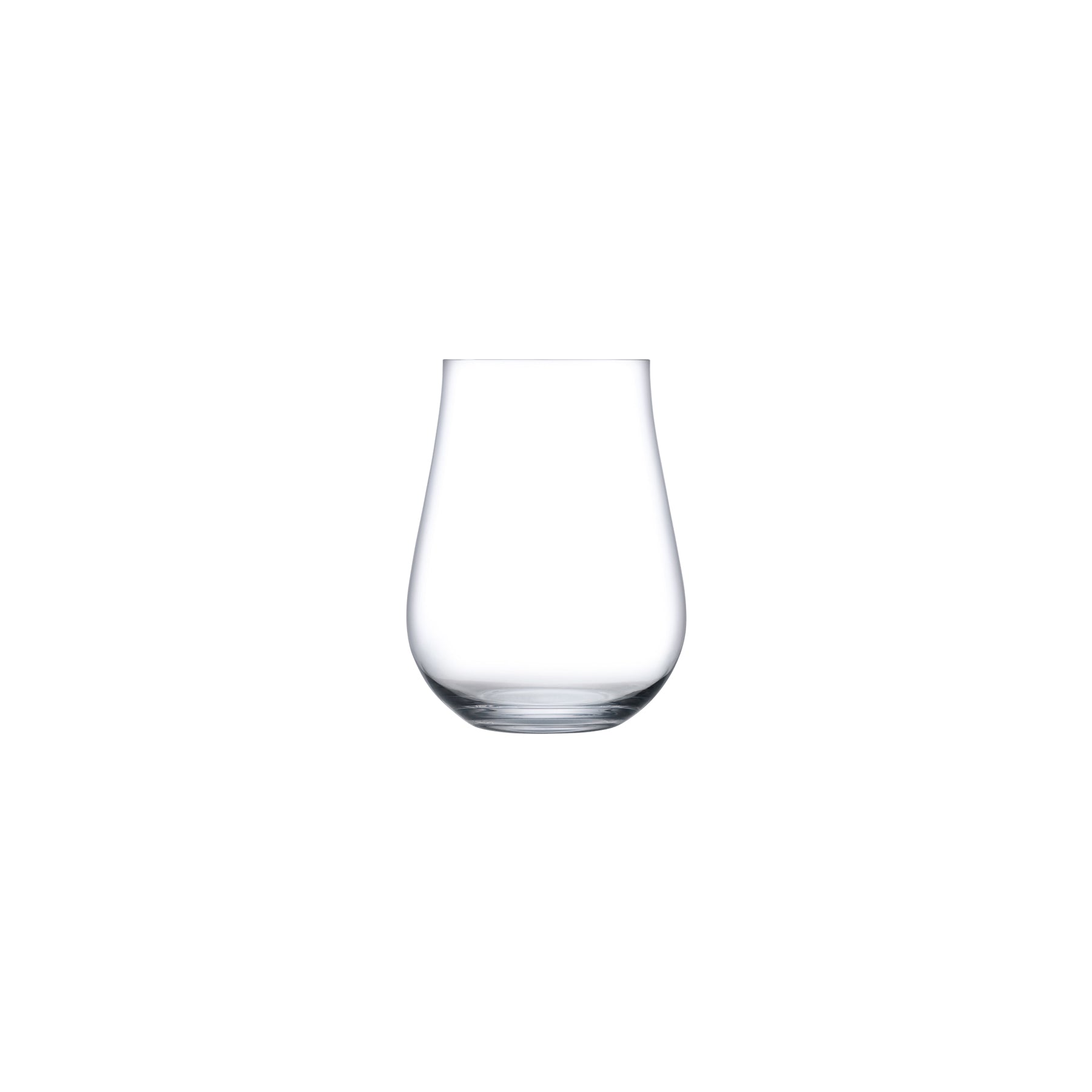Side view of a single Ghost Zero Tulip crystal glass emphasizing its delicate curved bowl and fine stem.