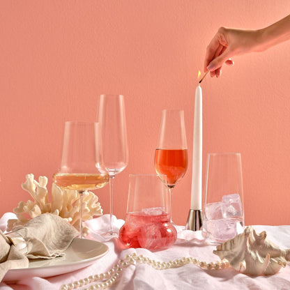 An array of fine crystal stemware and glasses from the NUDE design collection.