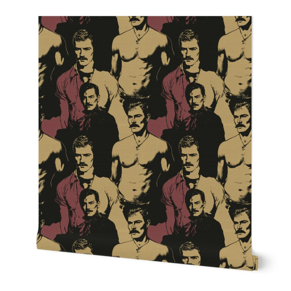 Richly textured grasscloth wallpaper showcasing the tailored gentleman print