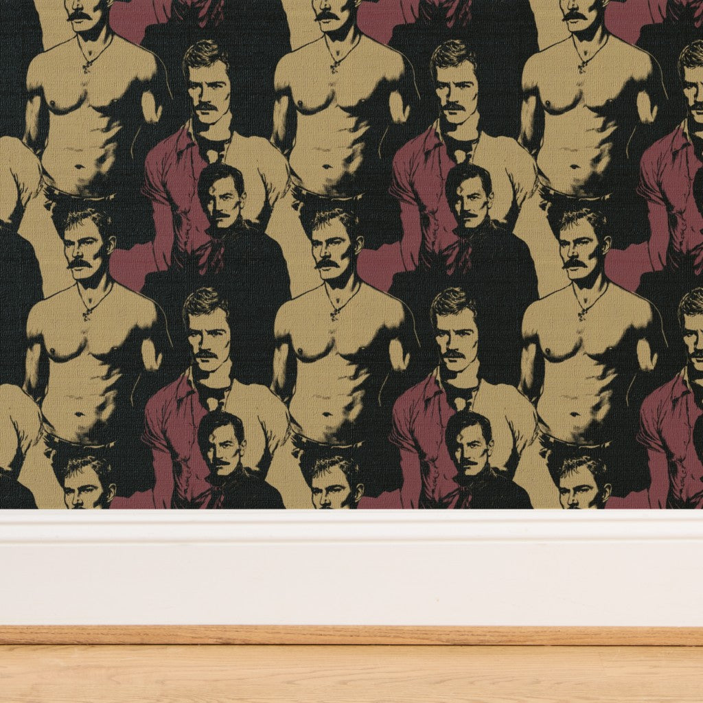 Two rolls of dapper gentleman grasscloth wallpaper showing textured backing