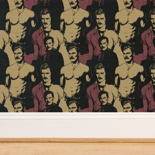 Two rolls of dapper gentleman grasscloth wallpaper showing textured backing