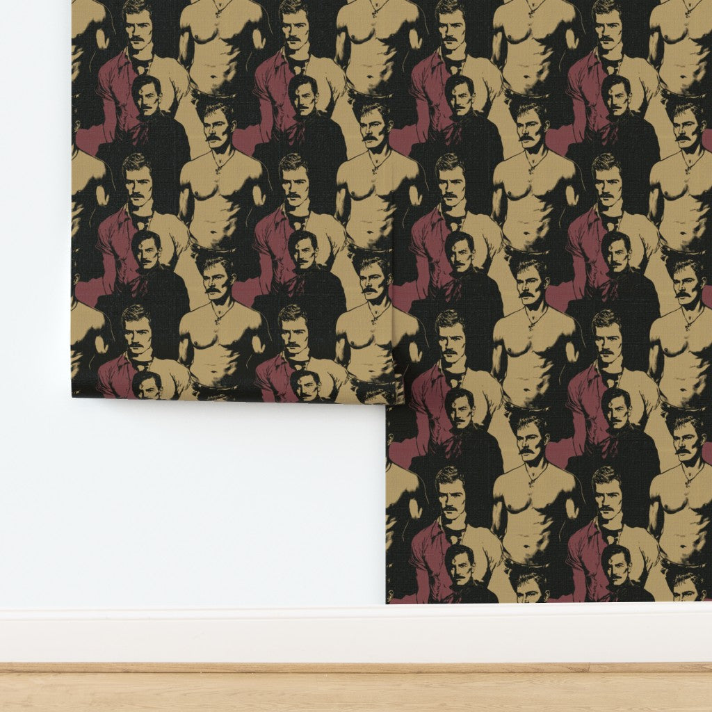 Woven natural fiber grasscloth wallpaper roll printed with monochrome design