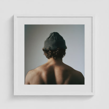 Green Beanie 20x20 White Square Box Frame