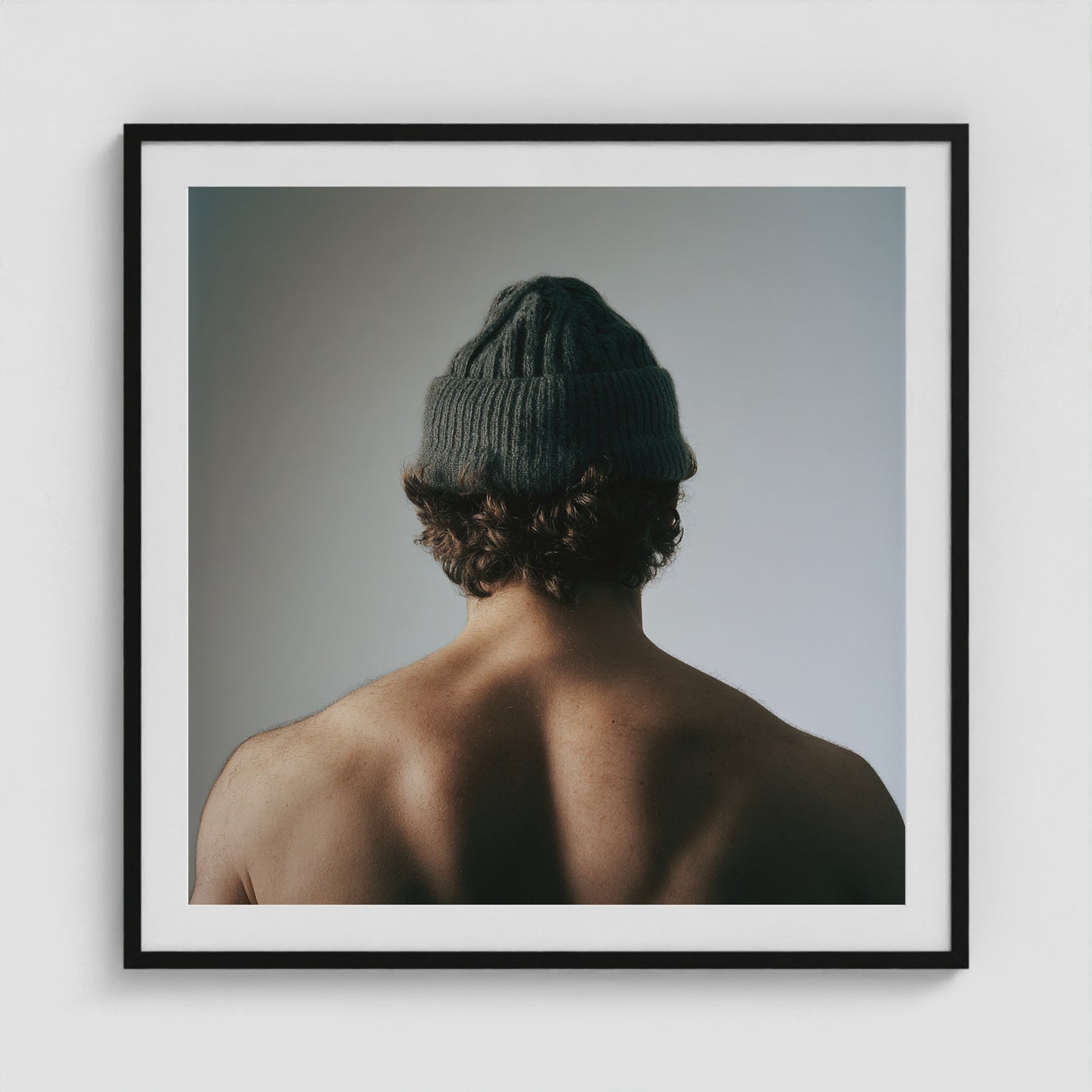 Green Beanie 36x36 Black Square Box Frame