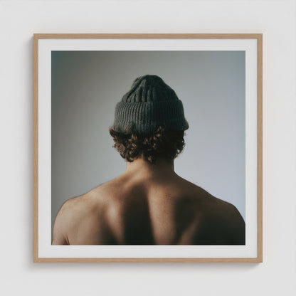 Green Beanie 36x36 Natural Square Box Frame