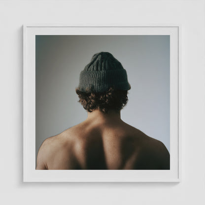 Green Beanie 36x36 White Square Box Frame