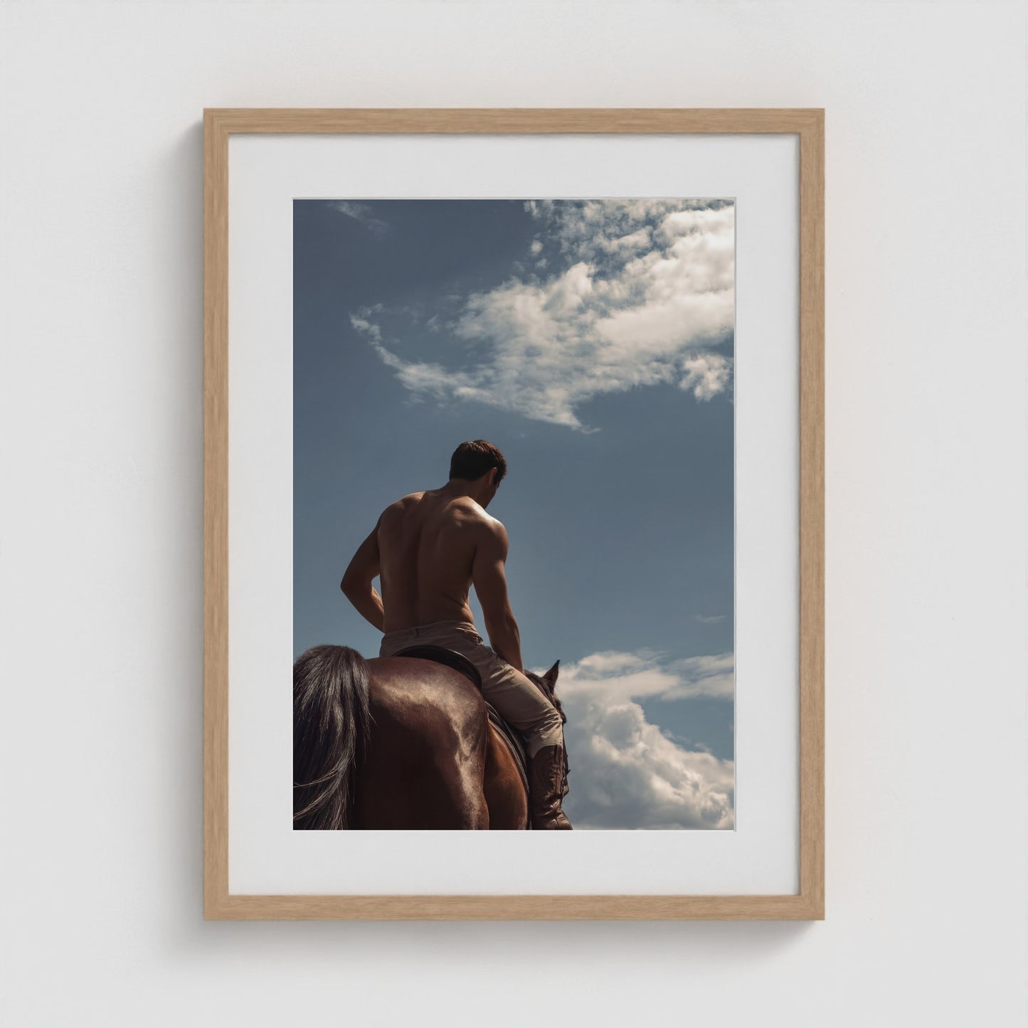 Horseback - No. 1 18x24 Natural Portrait Box Frame