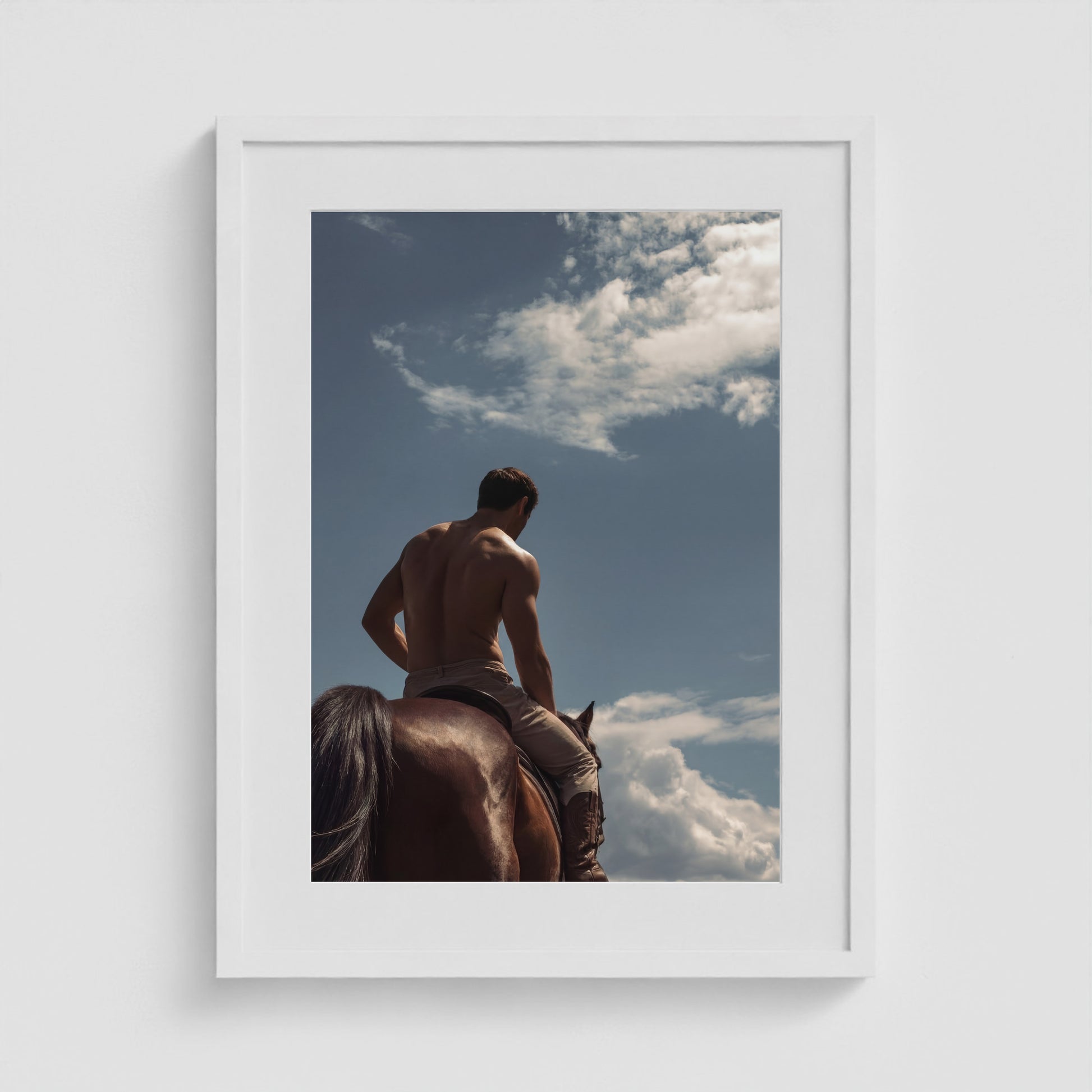 Horseback - No. 1 18x24 White Portrait Box Frame