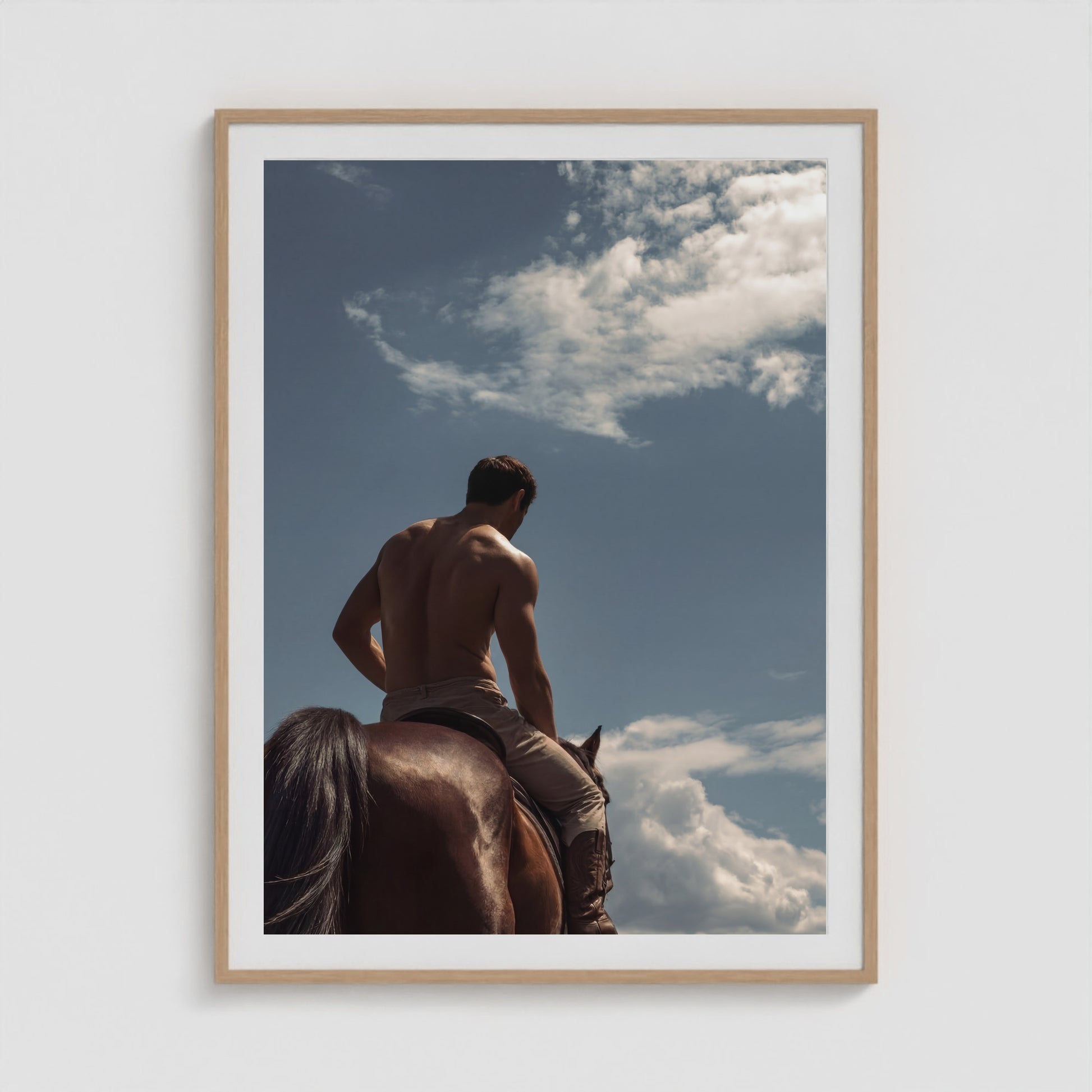 Horseback - No. 1 36x48 Natural Portrait Box Frame