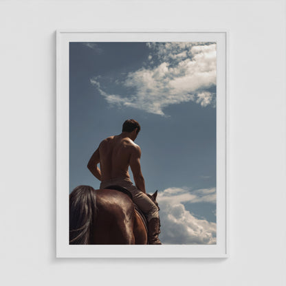 Horseback - No. 1 36x48 White Portrait Box Frame