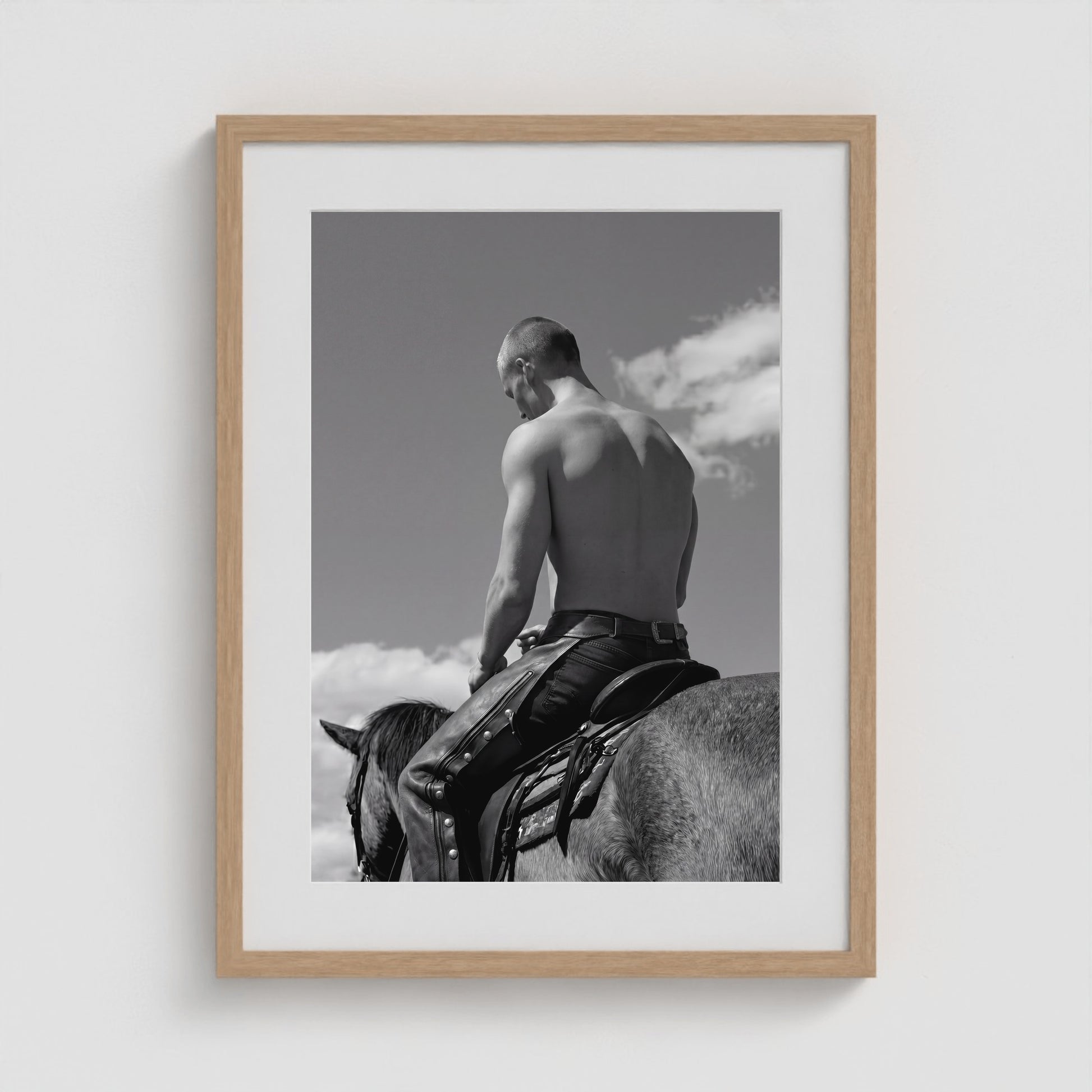 Horseback - No. 2 18x24 Natural Portrait Box Frame