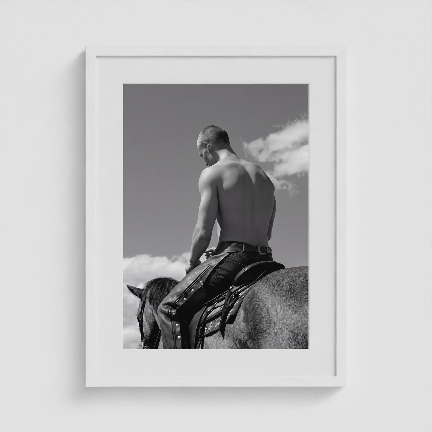 Horseback - No. 2 18x24 White Portrait Box Frame