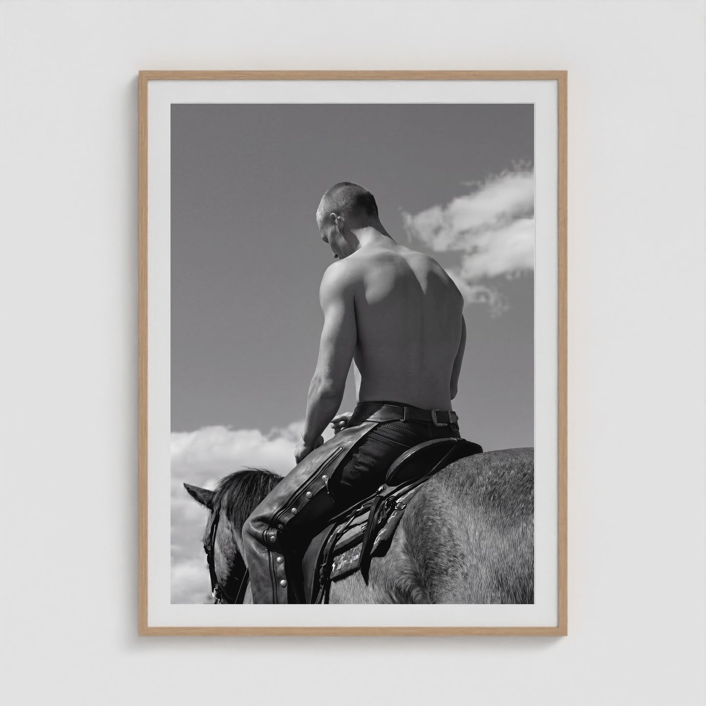 Horseback - No. 2 36x48 Natural Portrait Box Frame