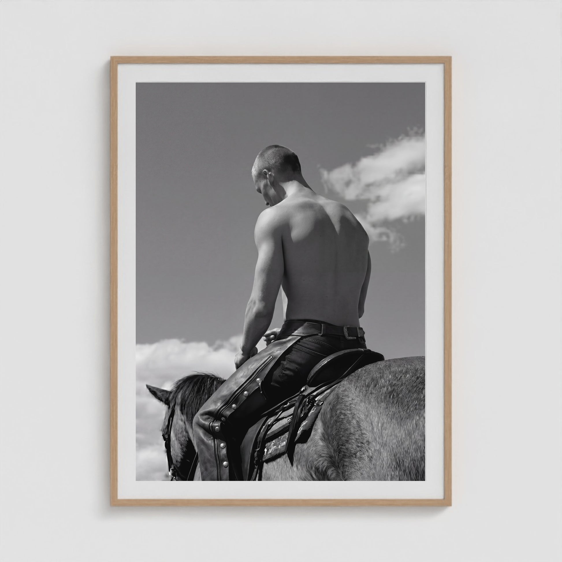 Horseback - No. 2 36x48 Natural Portrait Box Frame