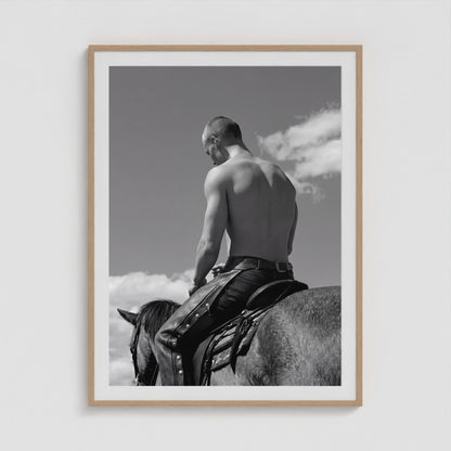 Horseback - No. 2 36x48 Natural Portrait Box Frame